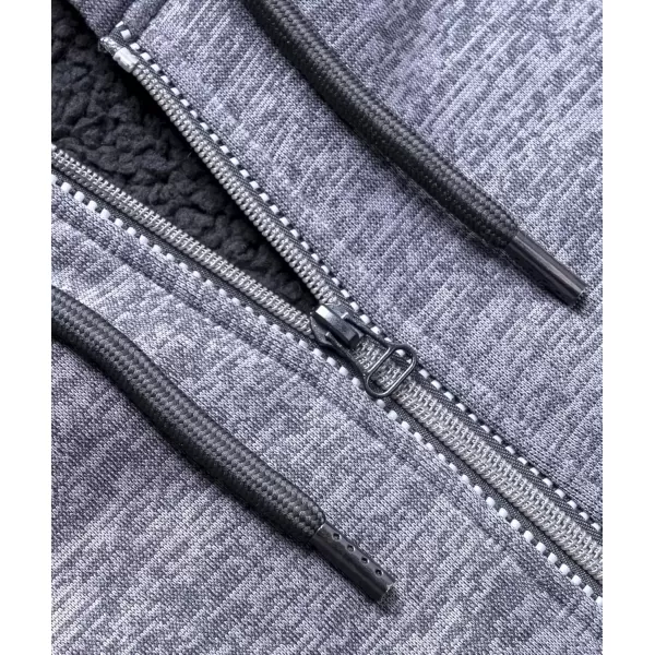 imageGEEK LIGHTING Hoodies for Men Heavyweight Fleece Sweatshirt  Full Zip Up Thick Sherpa LinedHeather Grey