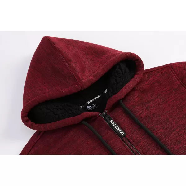 imageGEEK LIGHTING Hoodies for Men Heavyweight Fleece Sweatshirt  Full Zip Up Thick Sherpa LinedHeather Red