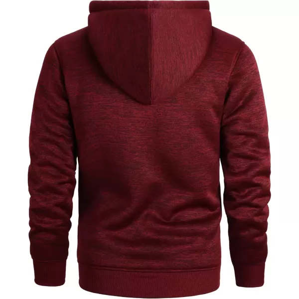 imageGEEK LIGHTING Hoodies for Men Heavyweight Fleece Sweatshirt  Full Zip Up Thick Sherpa LinedHeather Red