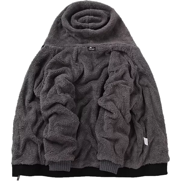 imageGEEK LIGHTING Hoodies for Men Heavyweight Fleece Sweatshirt  Full Zip Up Thick Sherpa LinedRaglan Black Grey
