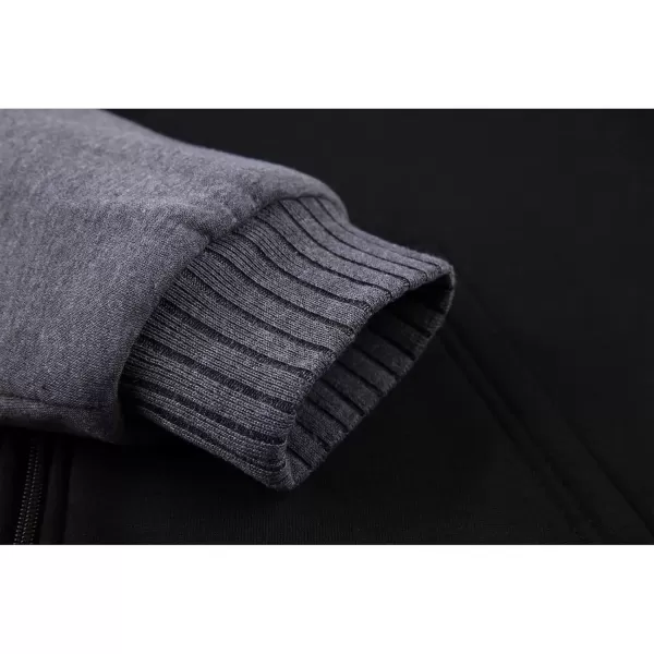 imageGEEK LIGHTING Hoodies for Men Heavyweight Fleece Sweatshirt  Full Zip Up Thick Sherpa LinedRaglan Black Grey