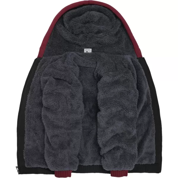 imageGEEK LIGHTING Hoodies for Men Heavyweight Fleece Sweatshirt  Full Zip Up Thick Sherpa LinedRaglan Black Red
