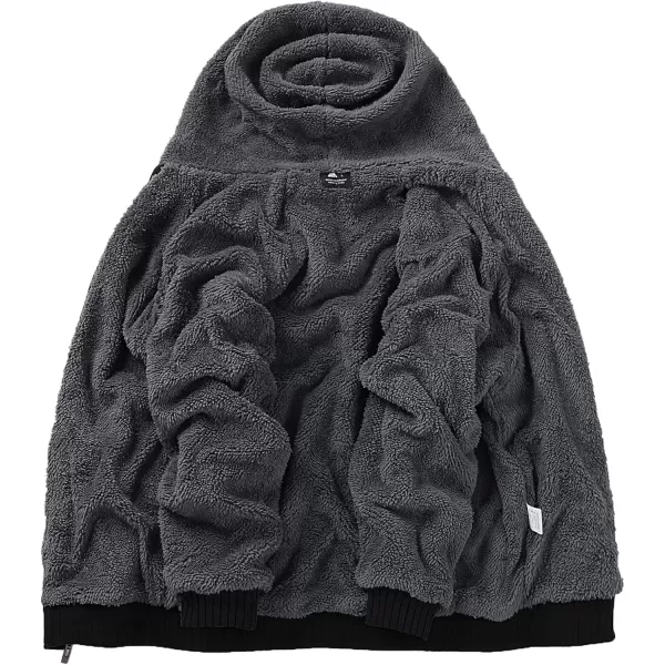 imageGEEK LIGHTING Hoodies for Men Heavyweight Fleece Sweatshirt  Full Zip Up Thick Sherpa LinedTblackgrey