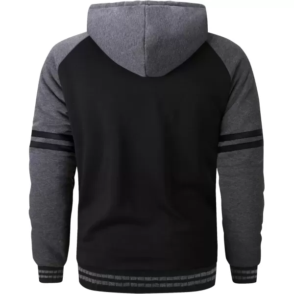 imageGEEK LIGHTING Hoodies for Men Heavyweight Fleece Sweatshirt  Full Zip Up Thick Sherpa LinedTblackgrey