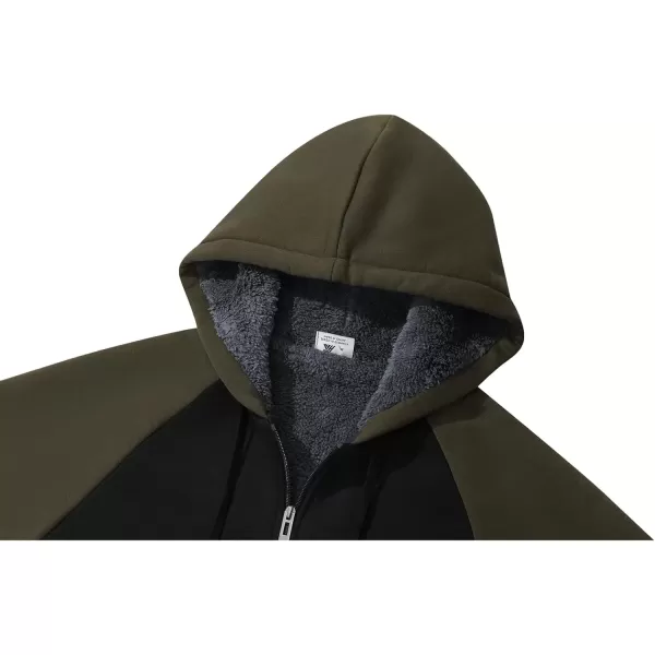 imageGEEK LIGHTING Hoodies for Men Heavyweight Fleece Sweatshirt  Full Zip Up Thick Sherpa LinedTgreenblack