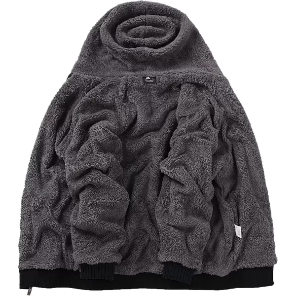 imageGEEK LIGHTING Hoodies for Men Heavyweight Fleece Sweatshirt  Full Zip Up Thick Sherpa LinedTgreyblack