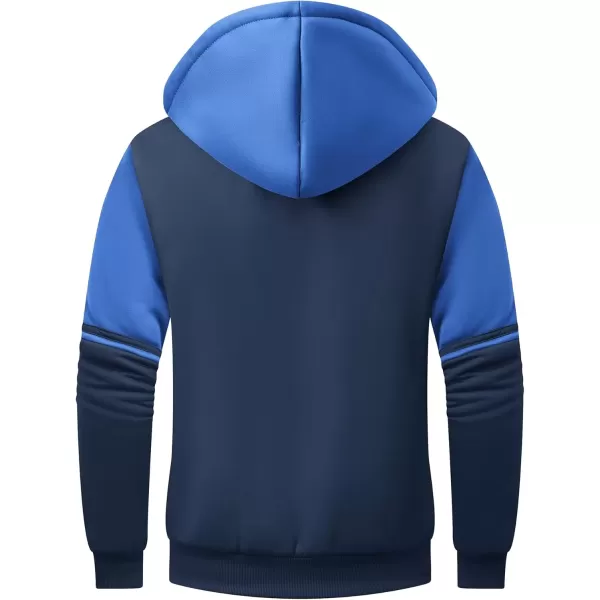 imageGEEK LIGHTING Hoodies for Men Heavyweight Fleece Sweatshirt  Full Zip Up Thick Sherpa LinedVulcan Black Blue