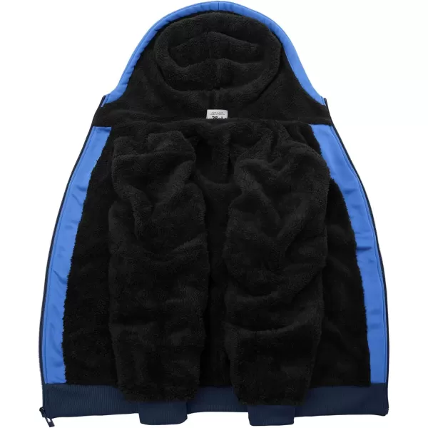imageGEEK LIGHTING Hoodies for Men Heavyweight Fleece Sweatshirt  Full Zip Up Thick Sherpa LinedVulcan Black Blue