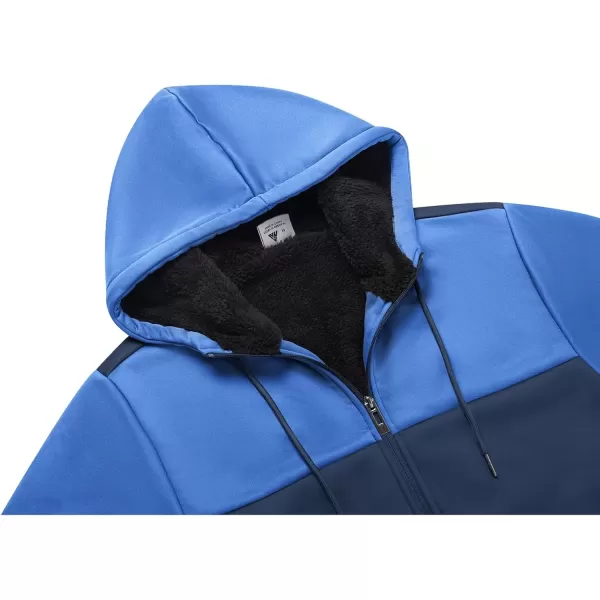 imageGEEK LIGHTING Hoodies for Men Heavyweight Fleece Sweatshirt  Full Zip Up Thick Sherpa LinedVulcan Black Blue