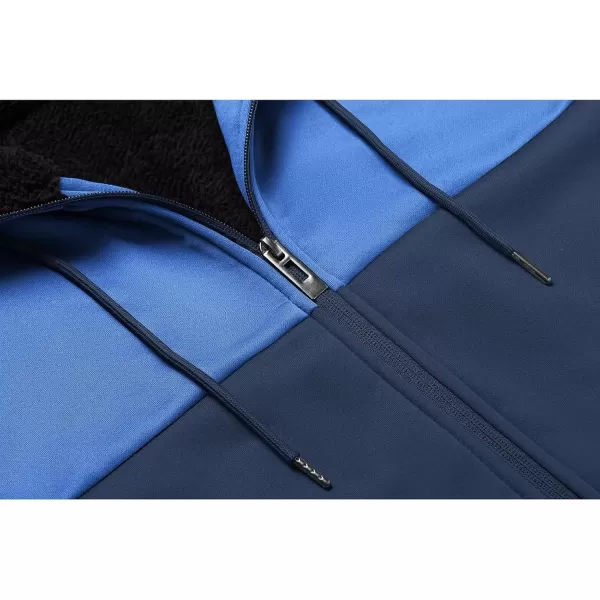 imageGEEK LIGHTING Hoodies for Men Heavyweight Fleece Sweatshirt  Full Zip Up Thick Sherpa LinedVulcan Black Blue