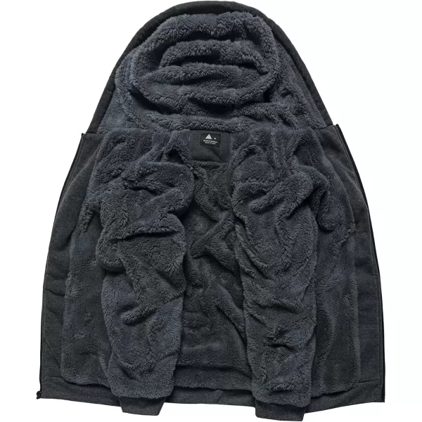 imageGEEK LIGHTING Hoodies for Men Heavyweight Fleece Sweatshirt  Full Zip Up Thick Sherpa LinedYdull Grey