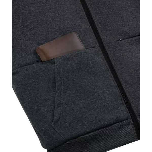 imageGEEK LIGHTING Hoodies for Men Heavyweight Fleece Sweatshirt  Full Zip Up Thick Sherpa LinedYdull Grey
