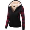 imageGEEK LIGHTING Hoodies for Women Sherpa Lined Jacket Winter Fleece Lining Zip Up SweatshirtRed Black
