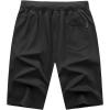 imageGEEK LIGHTING Mens Shorts Casual Comfortable Workout Shorts Drawstring Zipper Pockets Elastic WaistBlack