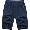 imageGEEK LIGHTING Mens Shorts Casual Comfortable Workout Shorts Drawstring Zipper Pockets Elastic WaistDark Blue