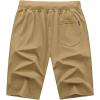 imageGEEK LIGHTING Mens Shorts Casual Comfortable Workout Shorts Drawstring Zipper Pockets Elastic WaistKhaki