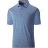imageGEEK LIGHTING Polo Shirts for Men Golf Collared Shirts Short Sleeve Summer Cool Casual TShirtsA017blue Gray