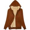 imageGEEK LIGHTING Hoodies for Women Sherpa Lined Jacket Winter Fleece Lining Zip Up SweatshirtKhaki