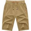 imageGEEK LIGHTING Mens Shorts Casual Comfortable Workout Shorts Drawstring Zipper Pockets Elastic WaistKhaki
