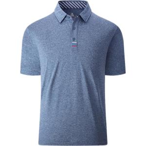 imageGEEK LIGHTING Polo Shirts for Men Golf Collared Shirts Short Sleeve Summer Cool Casual TShirtsA017blue Gray