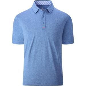 imageGEEK LIGHTING Polo Shirts for Men Golf Collared Shirts Short Sleeve Summer Cool Casual TShirtsBlue