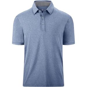 imageGEEK LIGHTING Polo Shirts for Men Golf Collared Shirts Short Sleeve Summer Cool Casual TShirtsBlue Gray