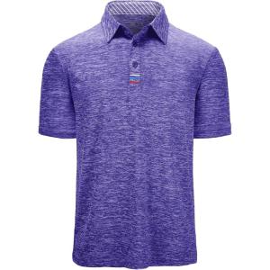 imageGEEK LIGHTING Polo Shirts for Men Golf Collared Shirts Short Sleeve Summer Cool Casual TShirtsBlue Purple