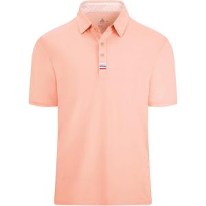 imageGEEK LIGHTING Polo Shirts for Men Golf Collared Shirts Short Sleeve Summer Cool Casual TShirtsCoral