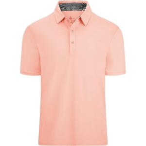 imageGEEK LIGHTING Polo Shirts for Men Golf Collared Shirts Short Sleeve Summer Cool Casual TShirtsCoral Pink