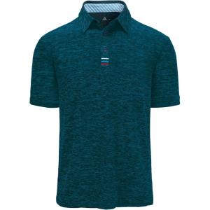 imageGEEK LIGHTING Polo Shirts for Men Golf Collared Shirts Short Sleeve Summer Cool Casual TShirtsDark Green