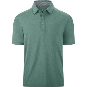 imageGEEK LIGHTING Polo Shirts for Men Golf Collared Shirts Short Sleeve Summer Cool Casual TShirtsGreen Grey