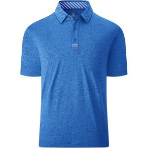 imageGEEK LIGHTING Polo Shirts for Men Golf Collared Shirts Short Sleeve Summer Cool Casual TShirtsIndigo Blue