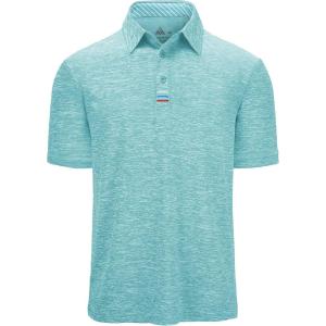 imageGEEK LIGHTING Polo Shirts for Men Golf Collared Shirts Short Sleeve Summer Cool Casual TShirtsLight Blue