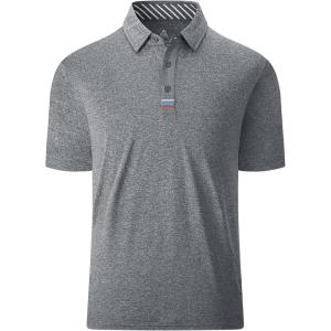 imageGEEK LIGHTING Polo Shirts for Men Golf Collared Shirts Short Sleeve Summer Cool Casual TShirtsLight Grey