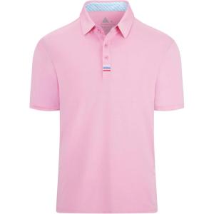 imageGEEK LIGHTING Polo Shirts for Men Golf Collared Shirts Short Sleeve Summer Cool Casual TShirtsPinks