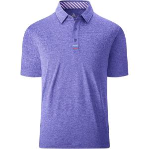 imageGEEK LIGHTING Polo Shirts for Men Golf Collared Shirts Short Sleeve Summer Cool Casual TShirtsPurple