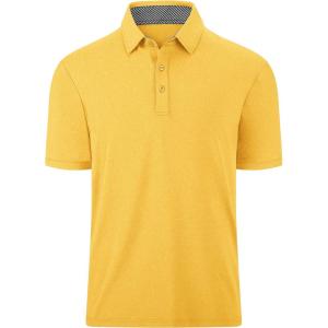 imageGEEK LIGHTING Polo Shirts for Men Golf Collared Shirts Short Sleeve Summer Cool Casual TShirtsYellow