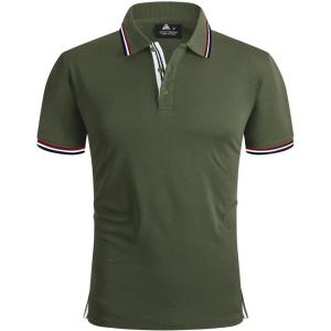 imageGEEK LIGHTING Polo Shirts for Men Short Sleeve Summer Causal Collared Golf Tennis TShirtArmy Green