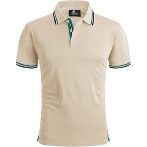 imageGEEK LIGHTING Polo Shirts for Men Short Sleeve Summer Causal Collared Golf Tennis TShirtBeige