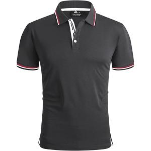 imageGEEK LIGHTING Polo Shirts for Men Short Sleeve Summer Causal Collared Golf Tennis TShirtDark Grey