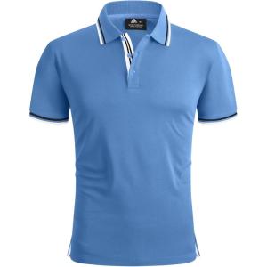 imageGEEK LIGHTING Polo Shirts for Men Short Sleeve Summer Causal Collared Golf Tennis TShirtLight Blue