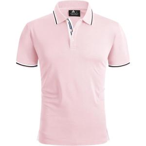 imageGEEK LIGHTING Polo Shirts for Men Short Sleeve Summer Causal Collared Golf Tennis TShirtLight Pink