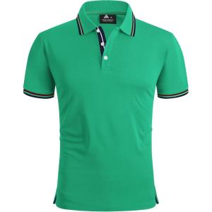 imageGEEK LIGHTING Polo Shirts for Men Short Sleeve Summer Causal Collared Golf Tennis TShirtPeacock Green