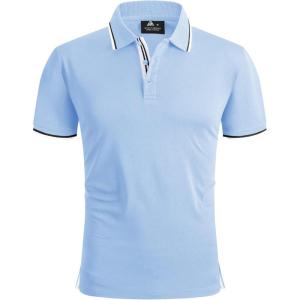 imageGEEK LIGHTING Polo Shirts for Men Short Sleeve Summer Causal Collared Golf Tennis TShirtSky Blue