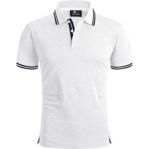imageGEEK LIGHTING Polo Shirts for Men Short Sleeve Summer Causal Collared Golf Tennis TShirtWhite Black