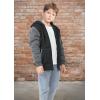 imageGEEK LIGHTING Boys Sherpa Lined Hoodie Kids Fleece Sweatshirt Full Zip Hooded JacketBblackGray
