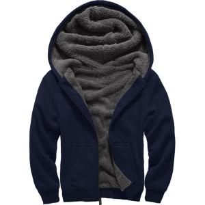 imageGEEK LIGHTING Boys Sherpa Lined Hoodie Kids Fleece Sweatshirt Full Zip Hooded JacketCblue