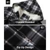 imageGEEK LIGHTING Mens Flannel Shirts Jacket Sherpa Lined Fleece Plaid Hoodie Long Sleeve Winter Warm CoatBlack