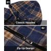 imageGEEK LIGHTING Mens Flannel Shirts Jacket Sherpa Lined Fleece Plaid Hoodie Long Sleeve Winter Warm CoatBlue Orange