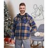 imageGEEK LIGHTING Mens Flannel Shirts Jacket Sherpa Lined Fleece Plaid Hoodie Long Sleeve Winter Warm CoatBlue Orange
